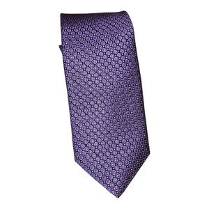 NWT JZ Richards Silk Necktie - Geometric- Purple‎ - USA - 58"
